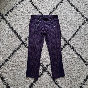 Nike Dry-Fit cropped purple running leggings